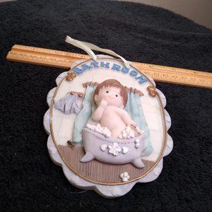 Stone slate bathroom wall decor babies bathtime